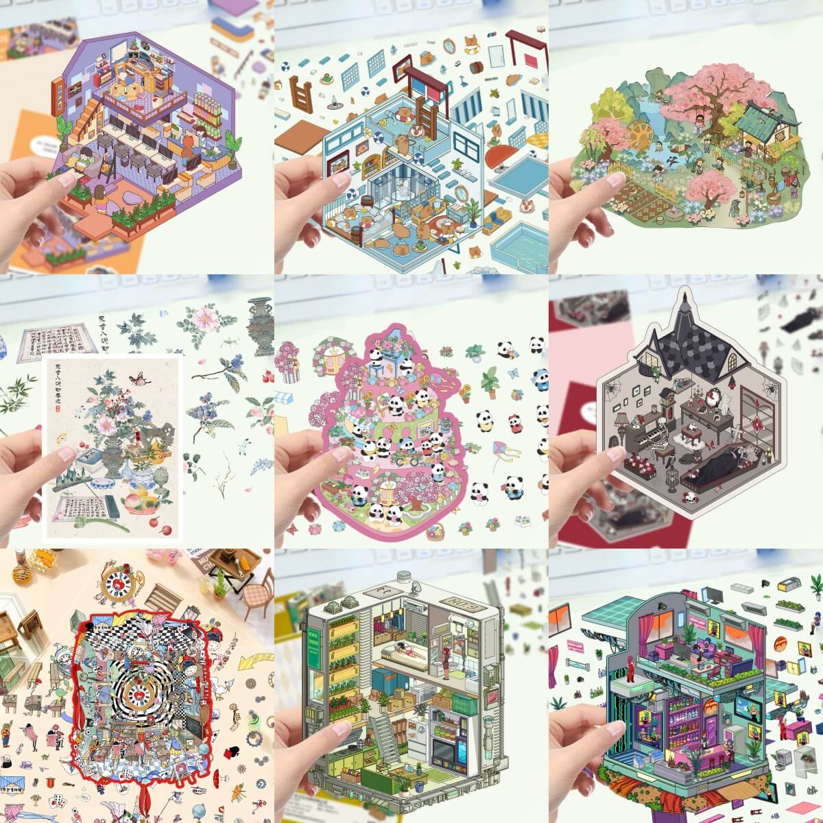 A269-Mini World 3D Stickers 6 (Color Matching Game)